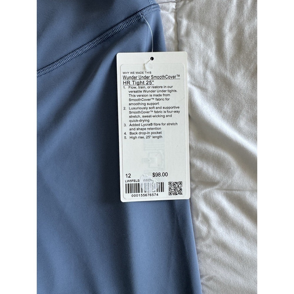 New Lululemon Wunder Under SmoothCover HR Tight 25" Size 12 Leggings Washed Blue - Picture 3 of 11